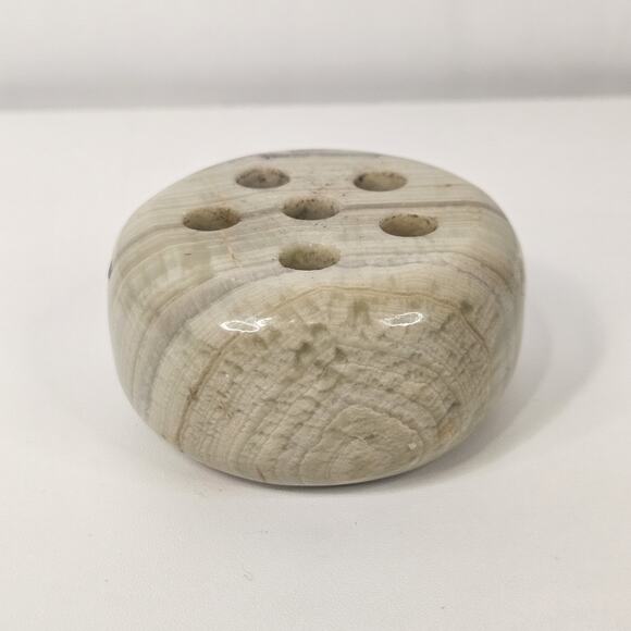 Vintage MCM Poshlished Onyx Marble Pen Holder Desk Office Boho - Picture 3 of 9